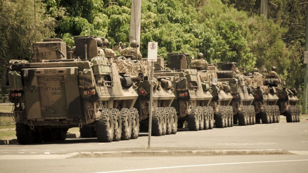 Defense infrastructure and tactical military units operating within a secure defense network security architecture