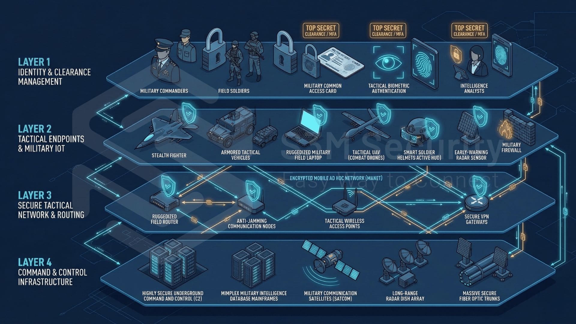 Zero Trust defense network security architecture protecting military IoT devices tactical networks and command control infrastructure
