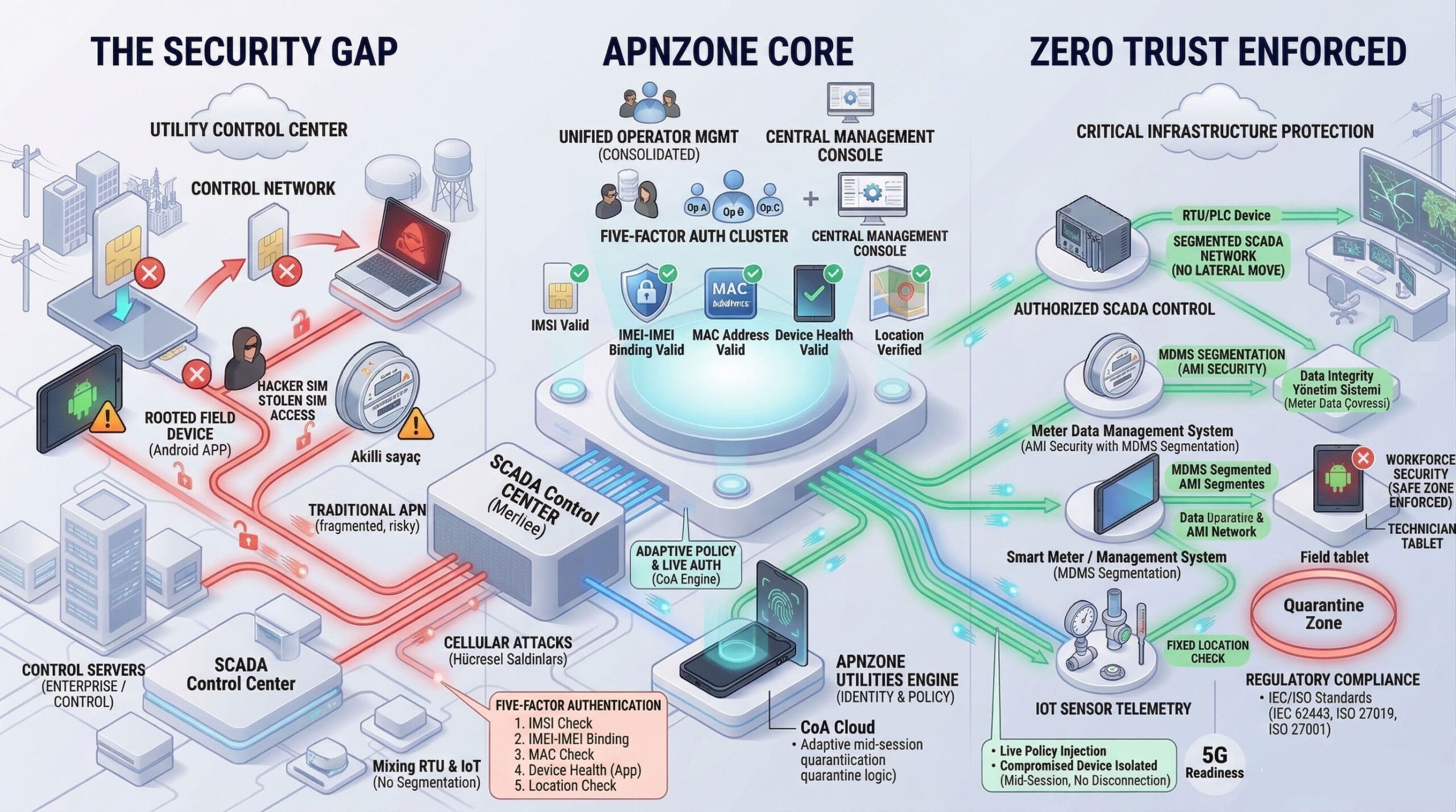 private apn security architecture with multi operator integration and identity based access control